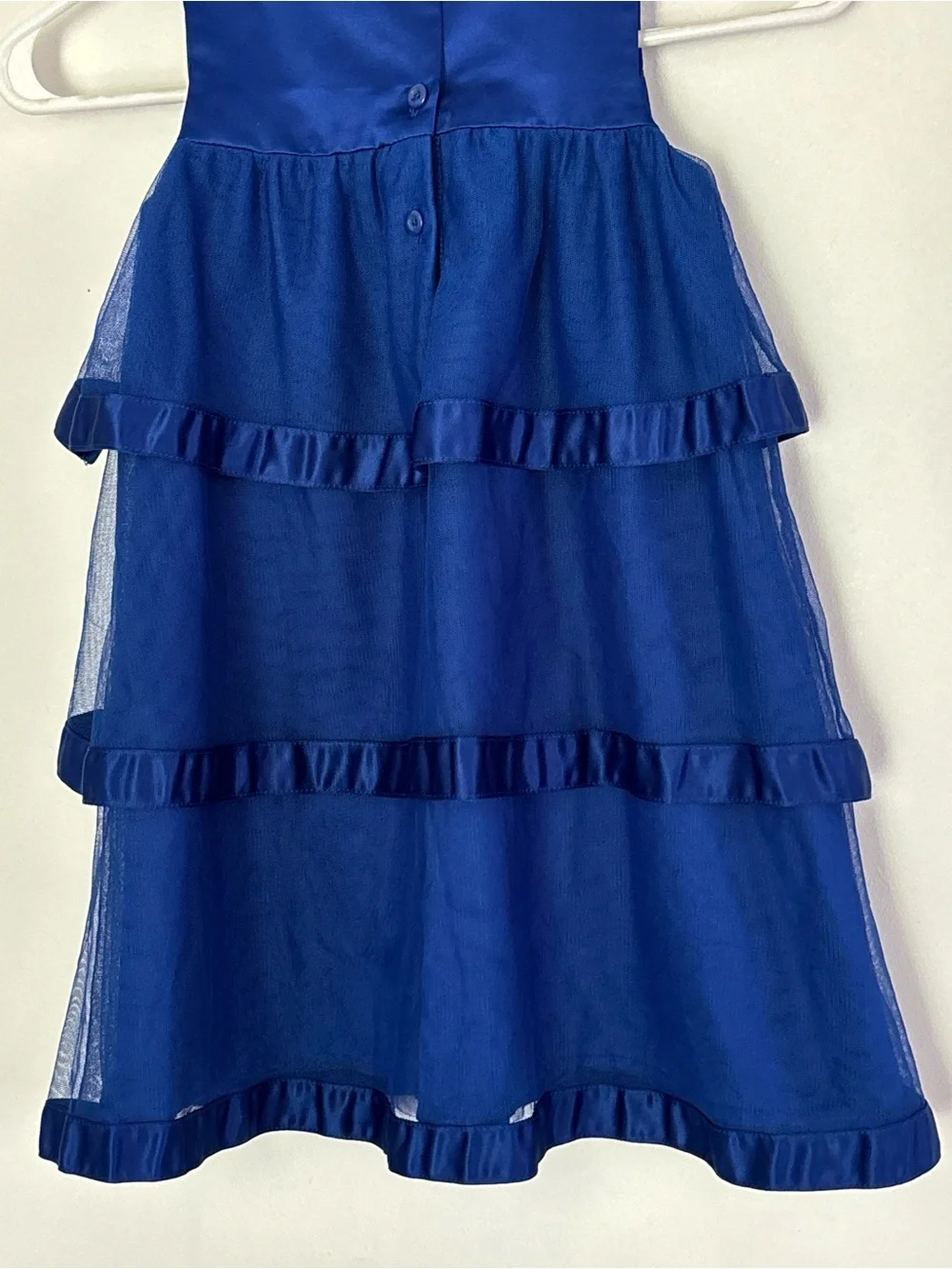 Gymboree Girls Blue Tiered Party Dress with Bow Accent